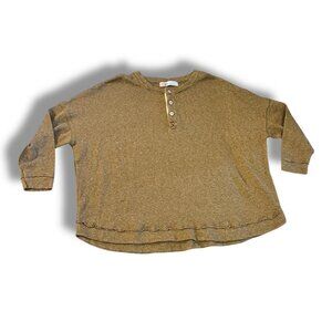 FP Beach Tan Slouchy Henley Top